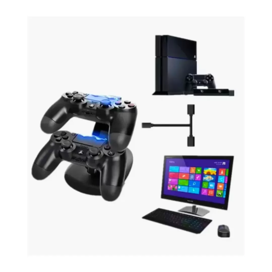 Estación de Carga Dual para Controladores PS4 Pro/PS4 con Indicador LED